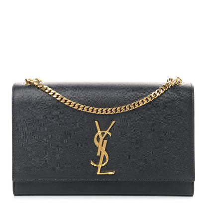 Saint Laurent Grain De Poudre Medium Classic Monogram Kate Satchel Black 1 of 7