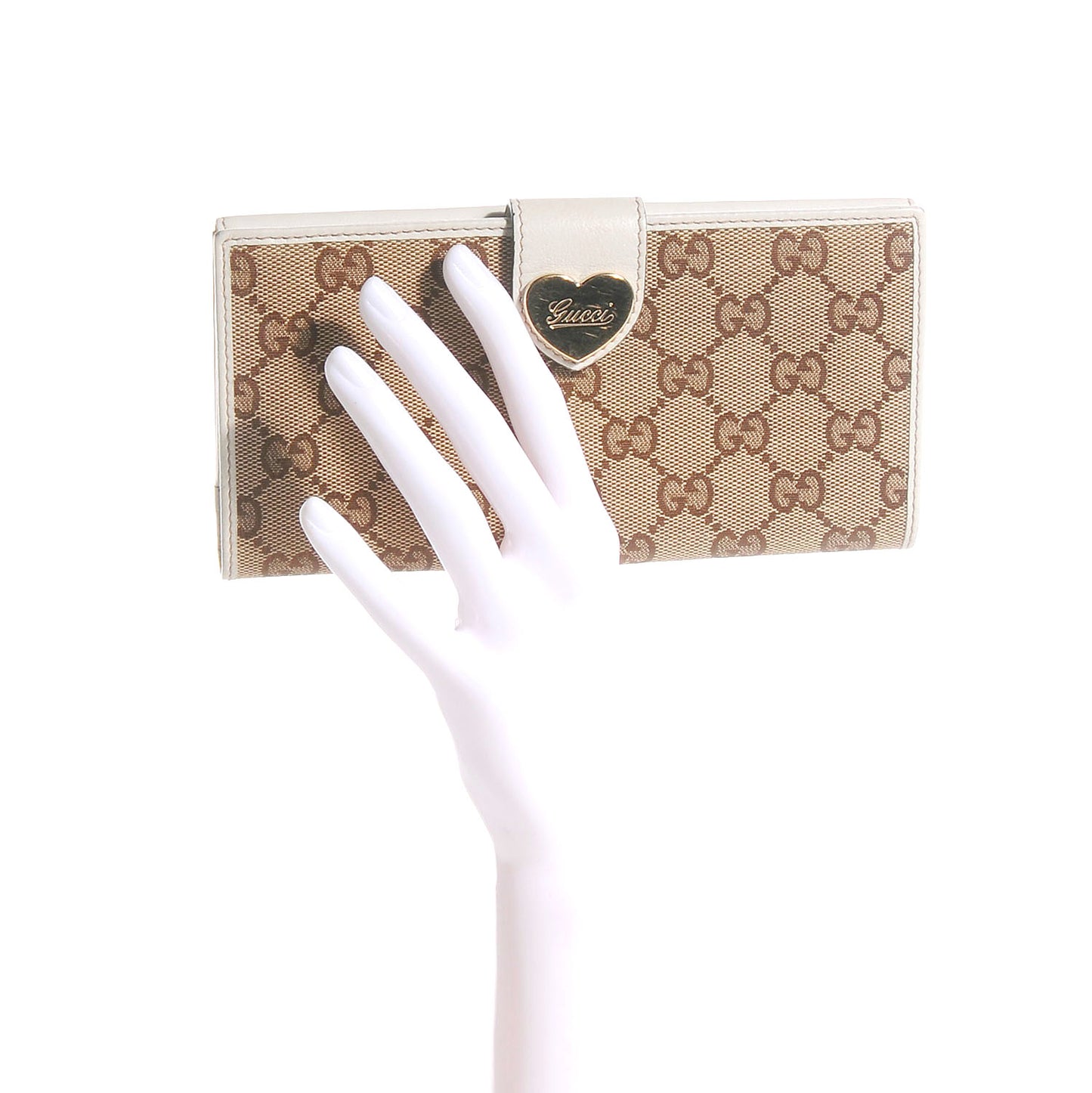 Monogram Heart Continental Wallet Off White