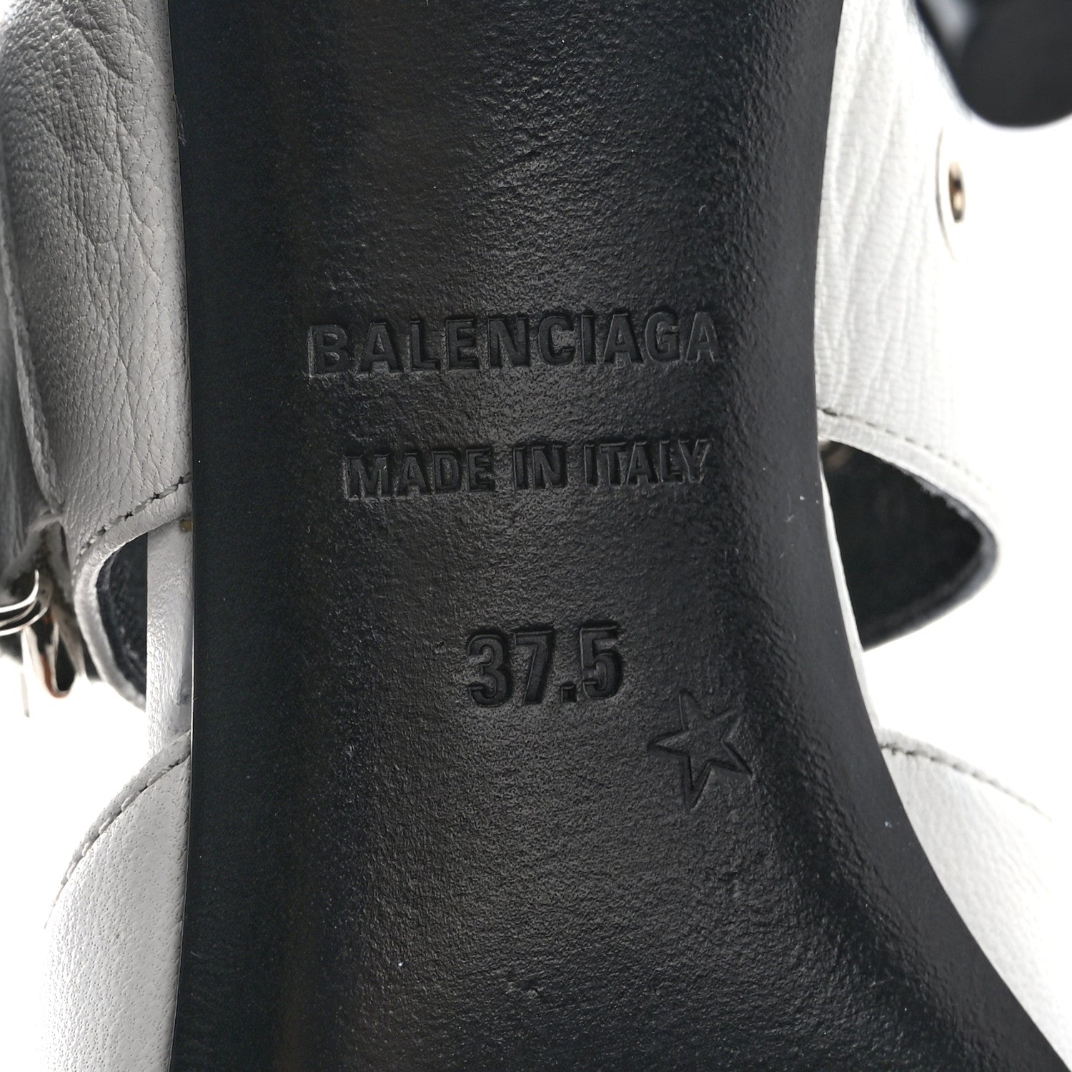 Balenciaga Shiny Kidskin Point Toe Buckle Pumps 37.5 White 8 of 11