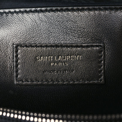 Saint Laurent Calfskin Crocodile Embossed Medium West Hollywood Monogram Fold-Over Black 6 of 9