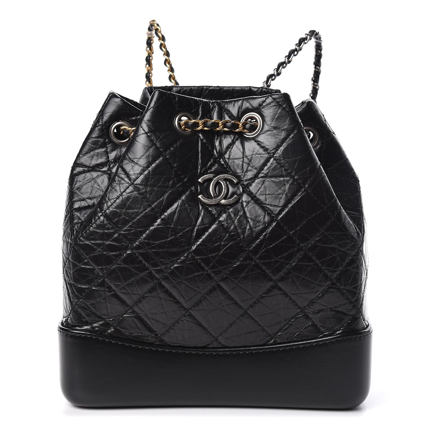 Chanel Aged Calfskin Quilted Small Gabrielle Backpack Black 1 of 11