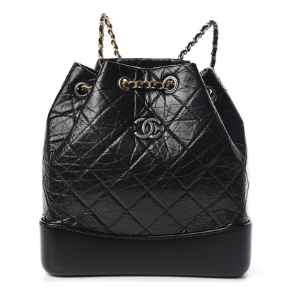 Chanel Aged Calfskin Quilted Small Gabrielle Backpack Black 1 of 11