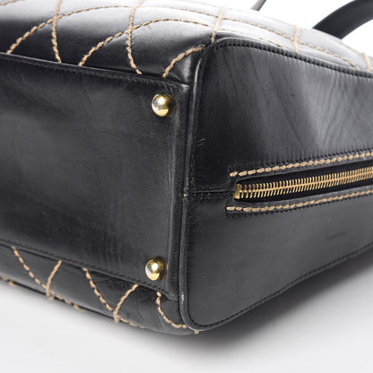 Chanel Calfskin Wild Stitch Top Handle Bag Black 13 of 21