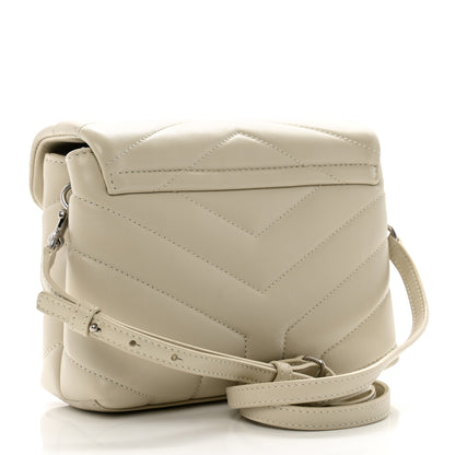 Saint Laurent Calfskin Y Quilted Monogram Toy Loulou Crossbody Bag Crema Soft 3 of 11