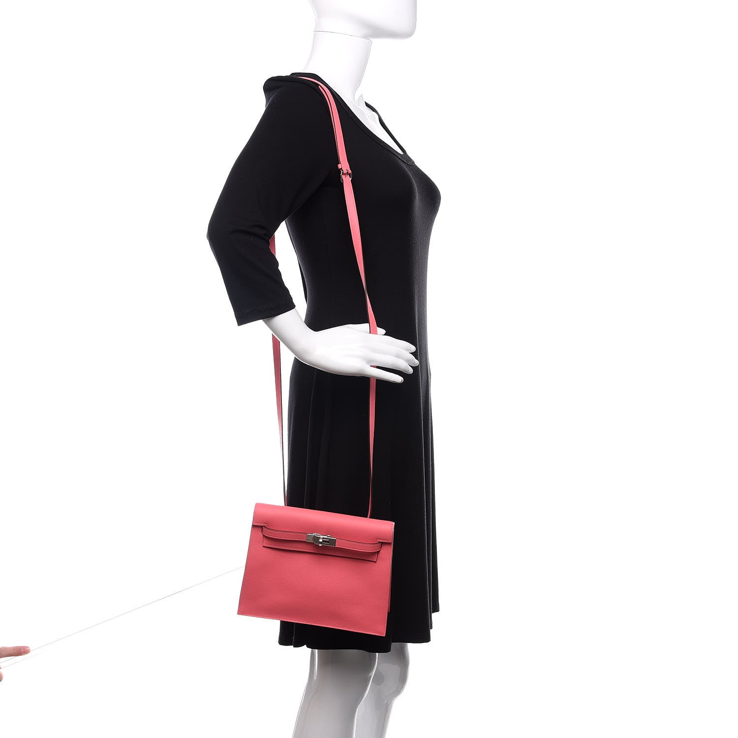 Hermes Evercolor Kelly Danse II Belt Bag Rose Azalee 2 of 10