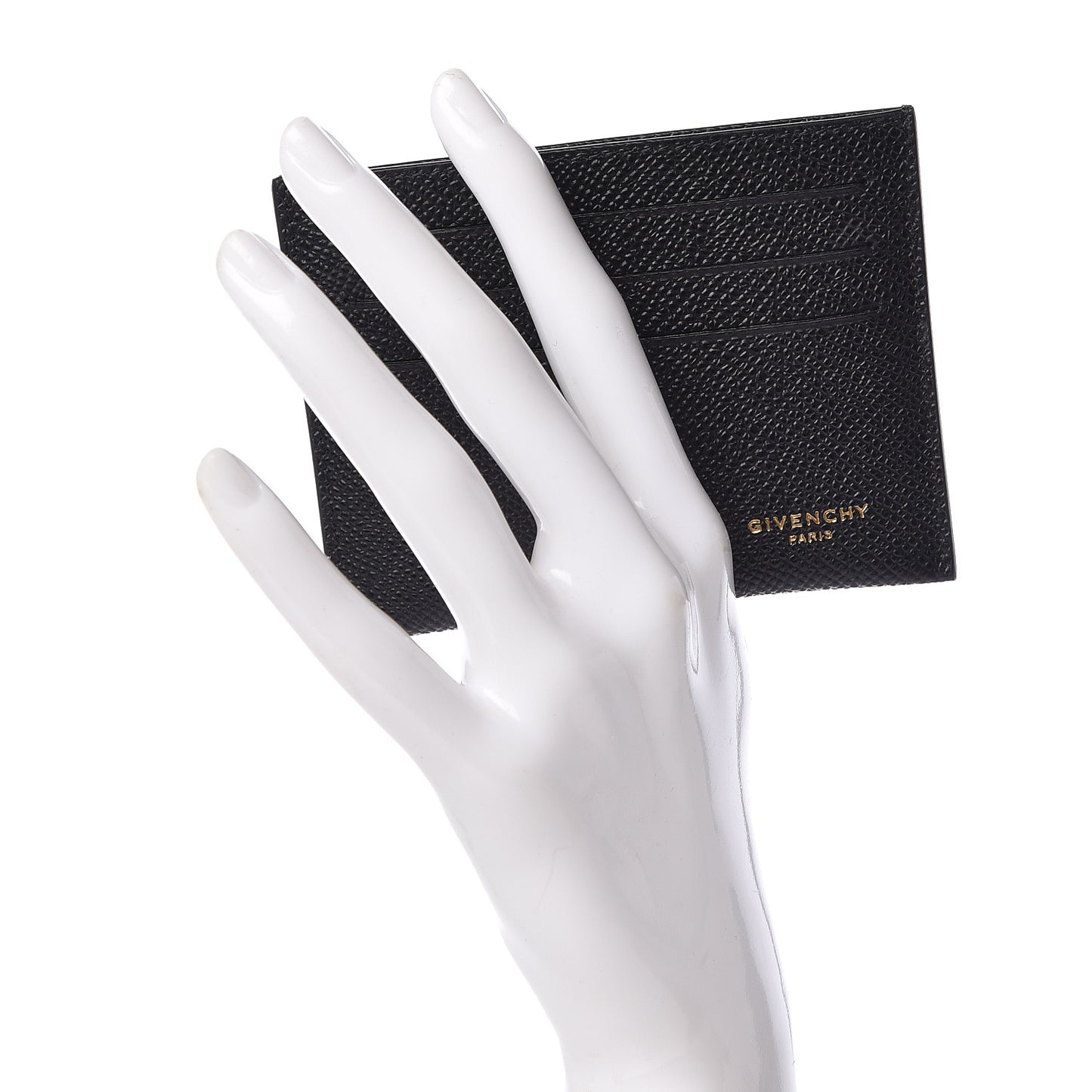Grained Calfskin Card Holder Black
