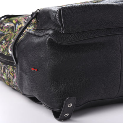 Christian Louboutin Calfskin Canvas Loubi Jungle Print Aliosha Backpack Black 5 of 8