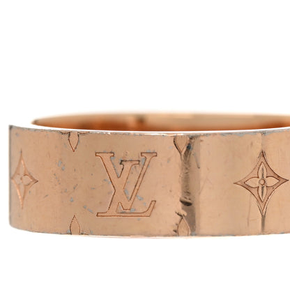 Louis Vuitton Brass Monogram Engraved Nanogram Ring S Pink Gold 8 of 9