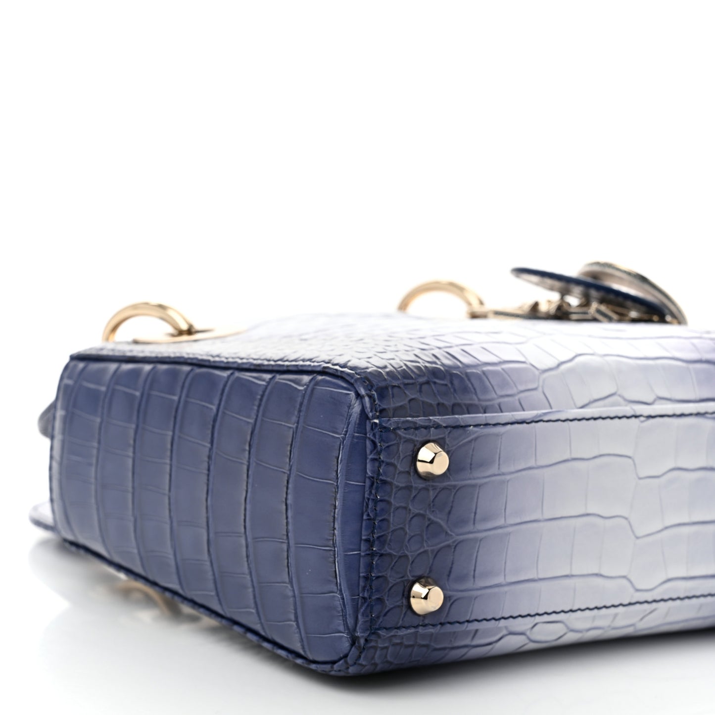 Crocodile Gradient Mini Lady Dior Dark Blue