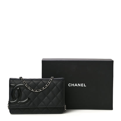 Chanel Calfskin Quilted Cambon Wallet On Chain WOC Black 13 of 13