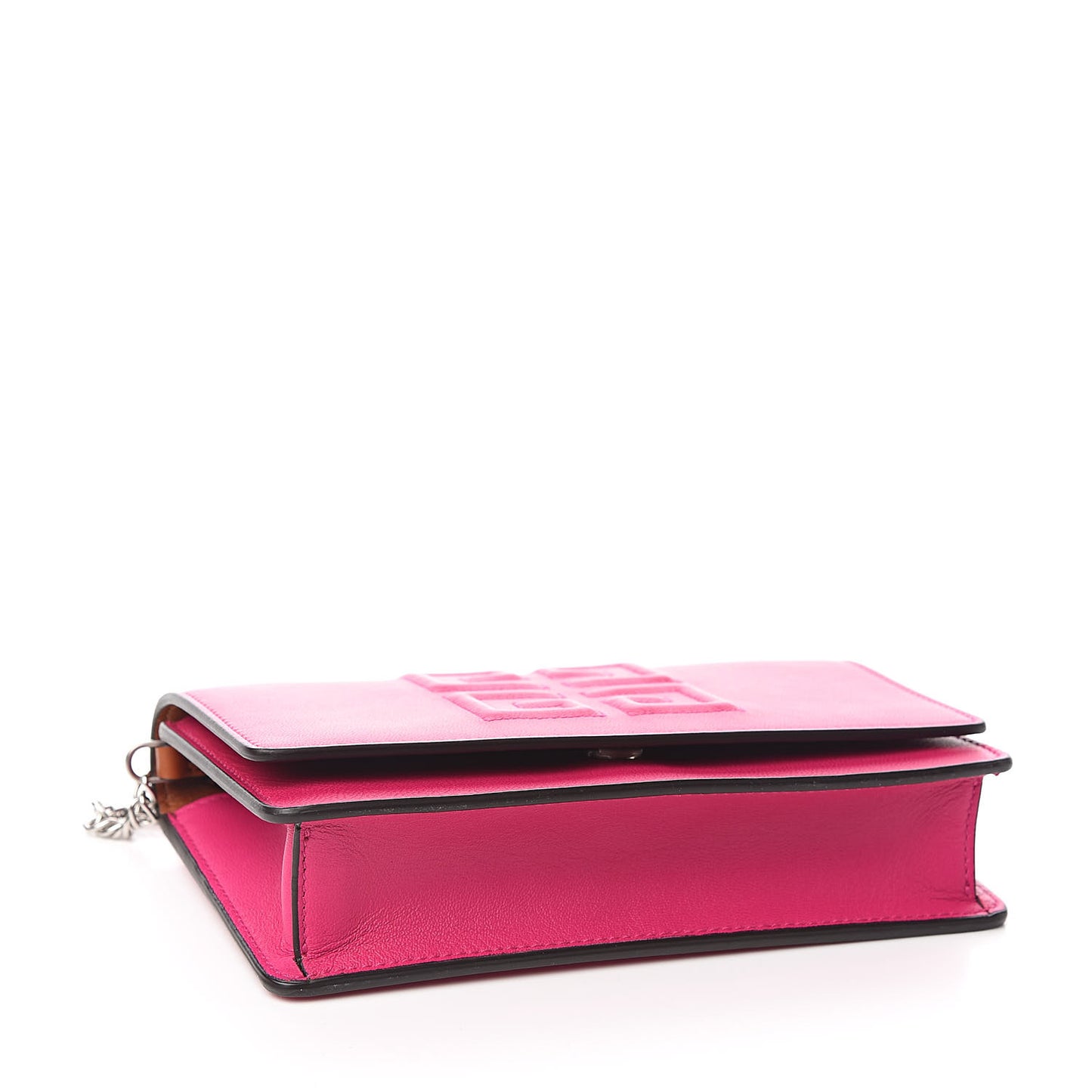 Lambskin Emblem Chain Wallet Cyclamen