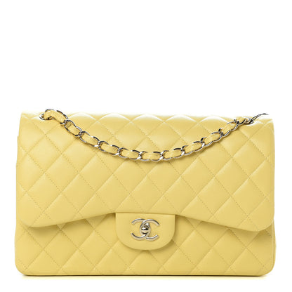 Chanel Caviar Quilted Jumbo Double Flap Yellow 1 of 11