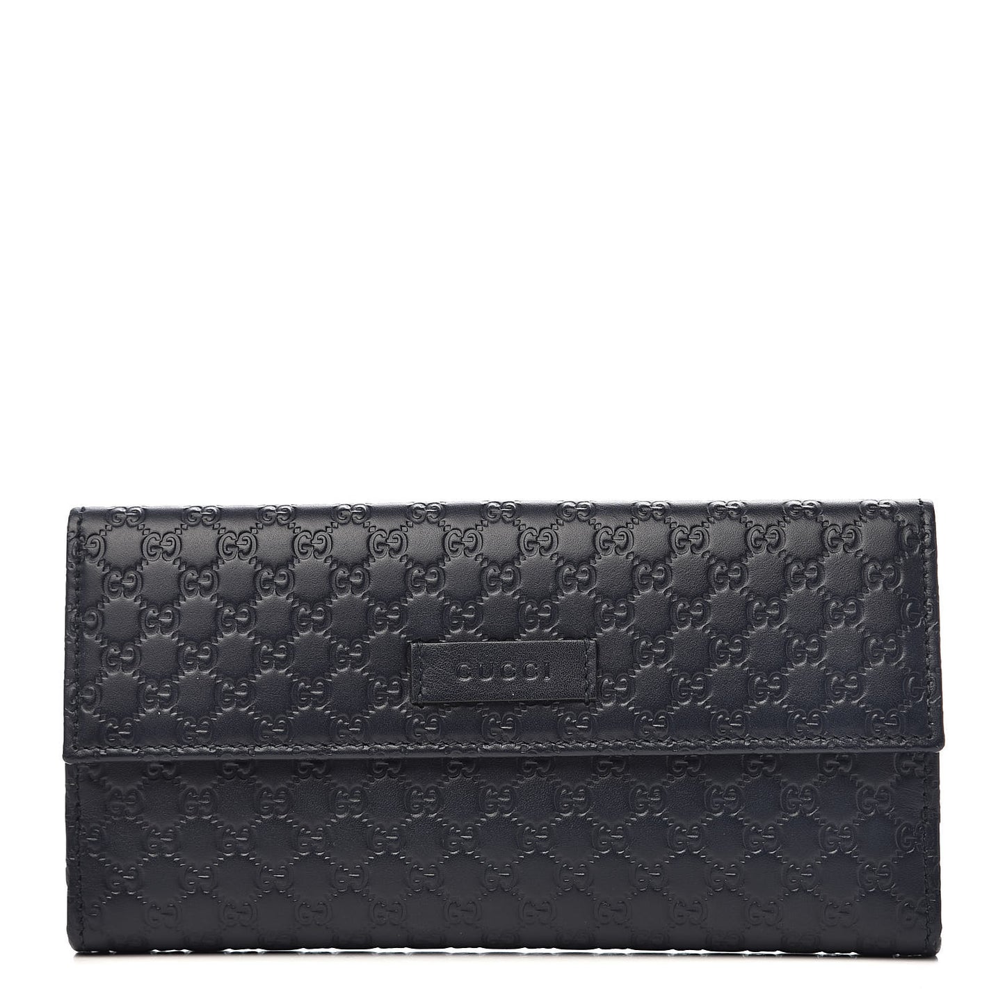 Microguccissima Continental Flap Wallet Navy