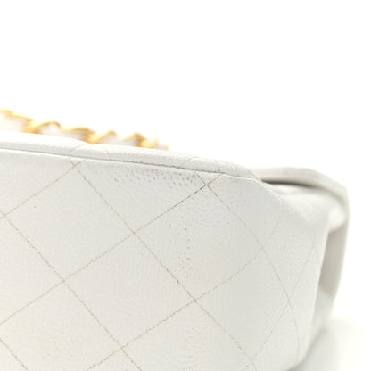 Chanel Caviar Quilted XL Jumbo Single Flap White 15 of 16