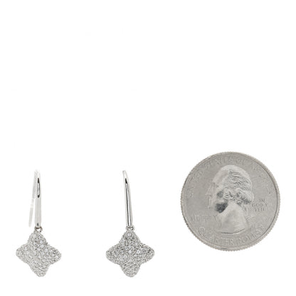 David Yurman 18K White Gold Diamond Quatrefoil Drop Earrings 2 of 6