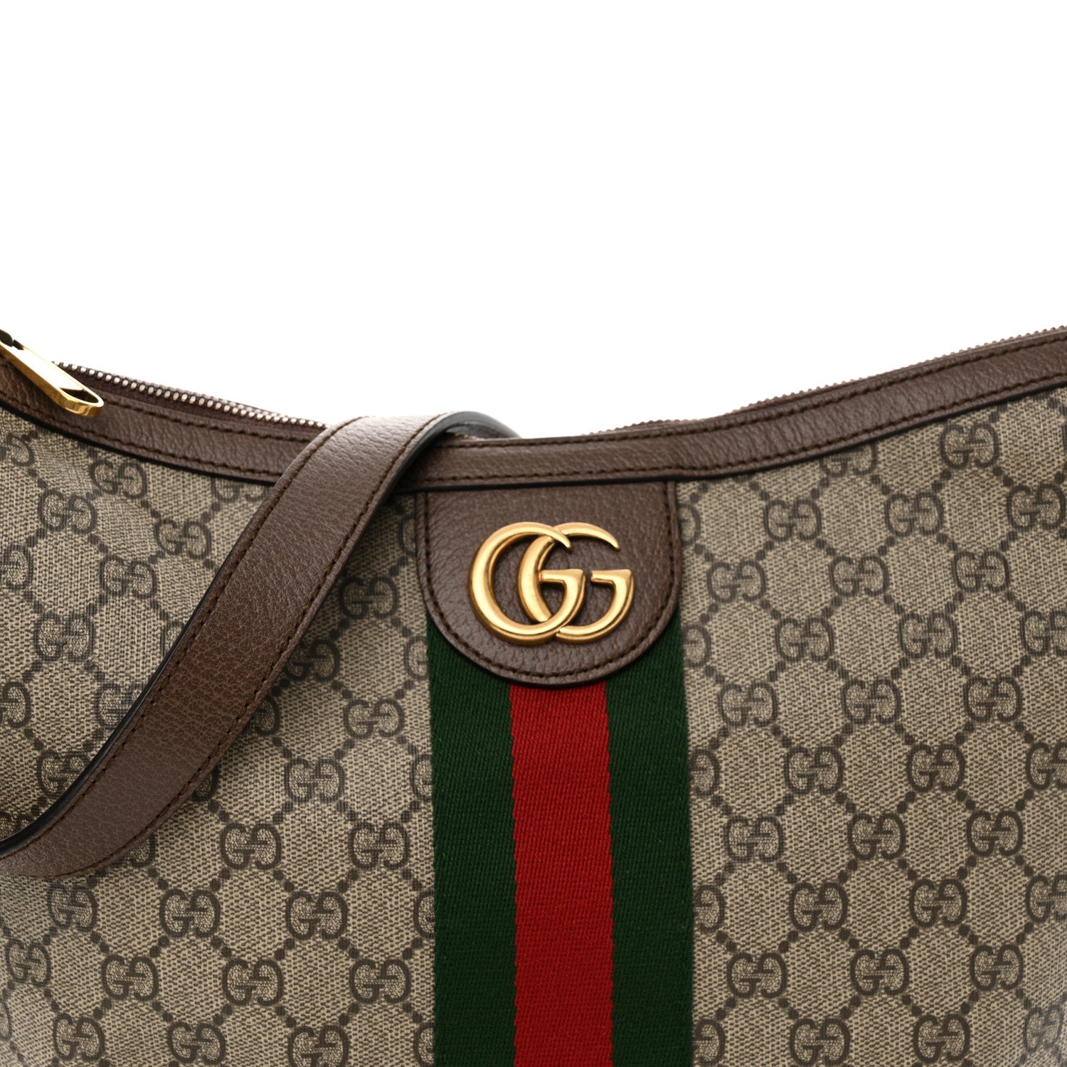 Gucci GG Supreme Monogram Web Small Ophidia Half Moon Hobo Brown 8 of 14