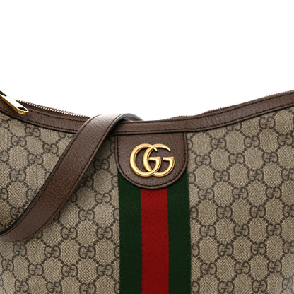 Gucci GG Supreme Monogram Web Small Ophidia Half Moon Hobo Brown 8 of 14