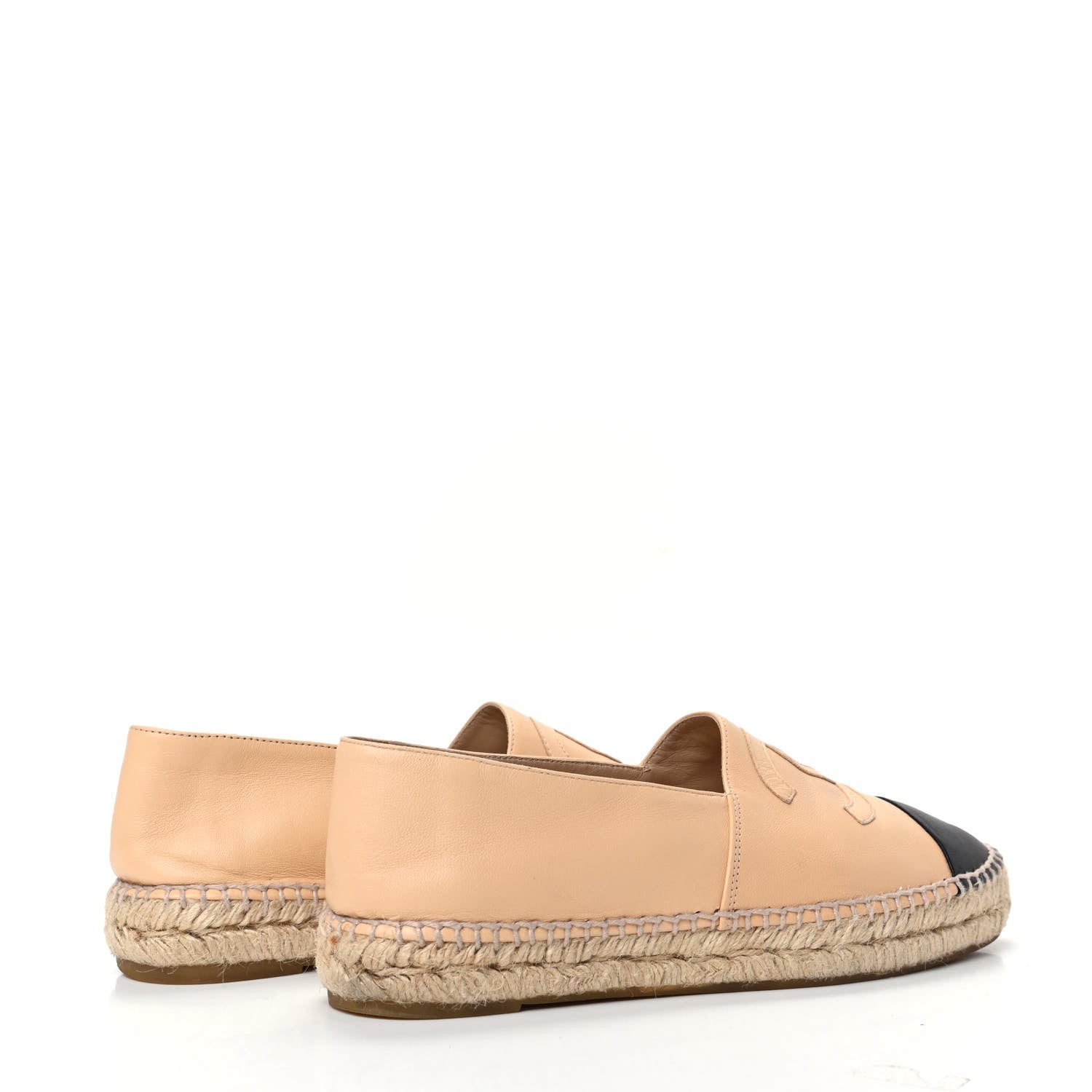Chanel Lambskin CC Espadrilles 38 Beige Black 4 of 8
