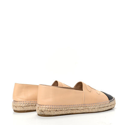 Chanel Lambskin CC Espadrilles 38 Beige Black 4 of 8