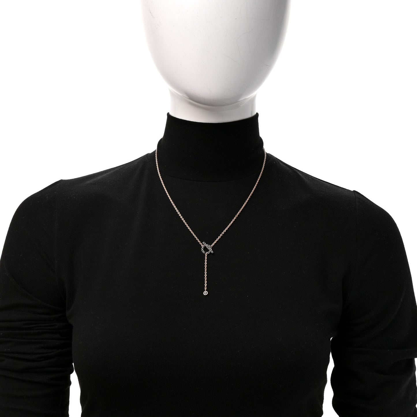 18K Rose Gold Black Spinel Finesse Lariat Necklace