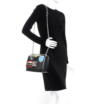 Louis Vuitton Epi World Tour Twist Shoulder Bag MM Black 2 of 7