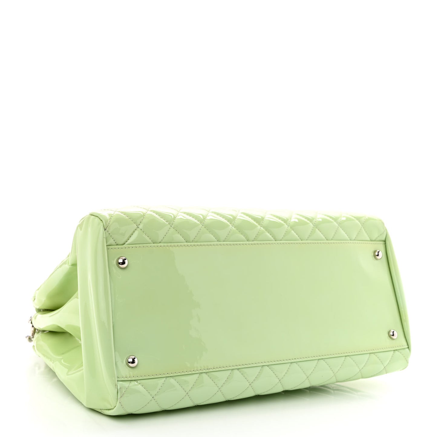 Patent Quilted Large Just Mademoiselle Bowling Bag Light Green