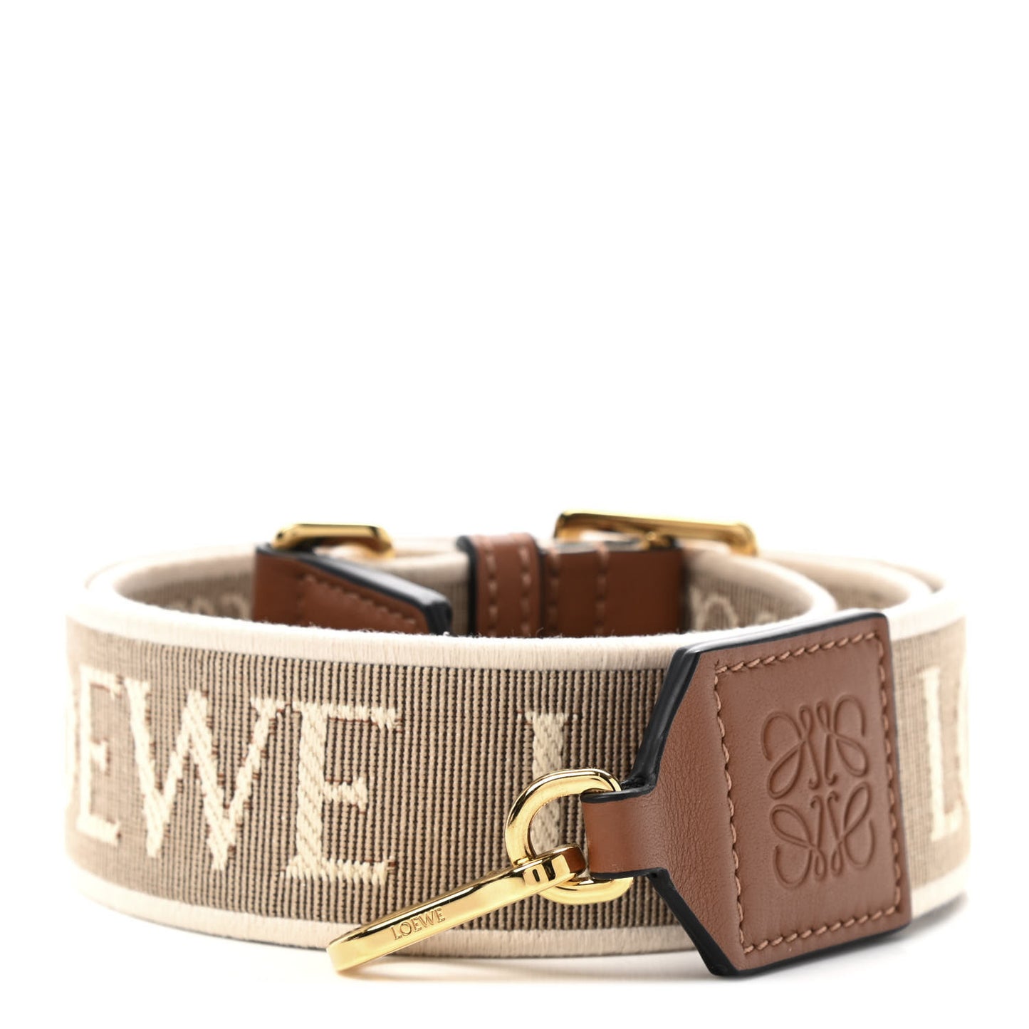 Calfskin Jacquard Anagram Strap Natural Tan