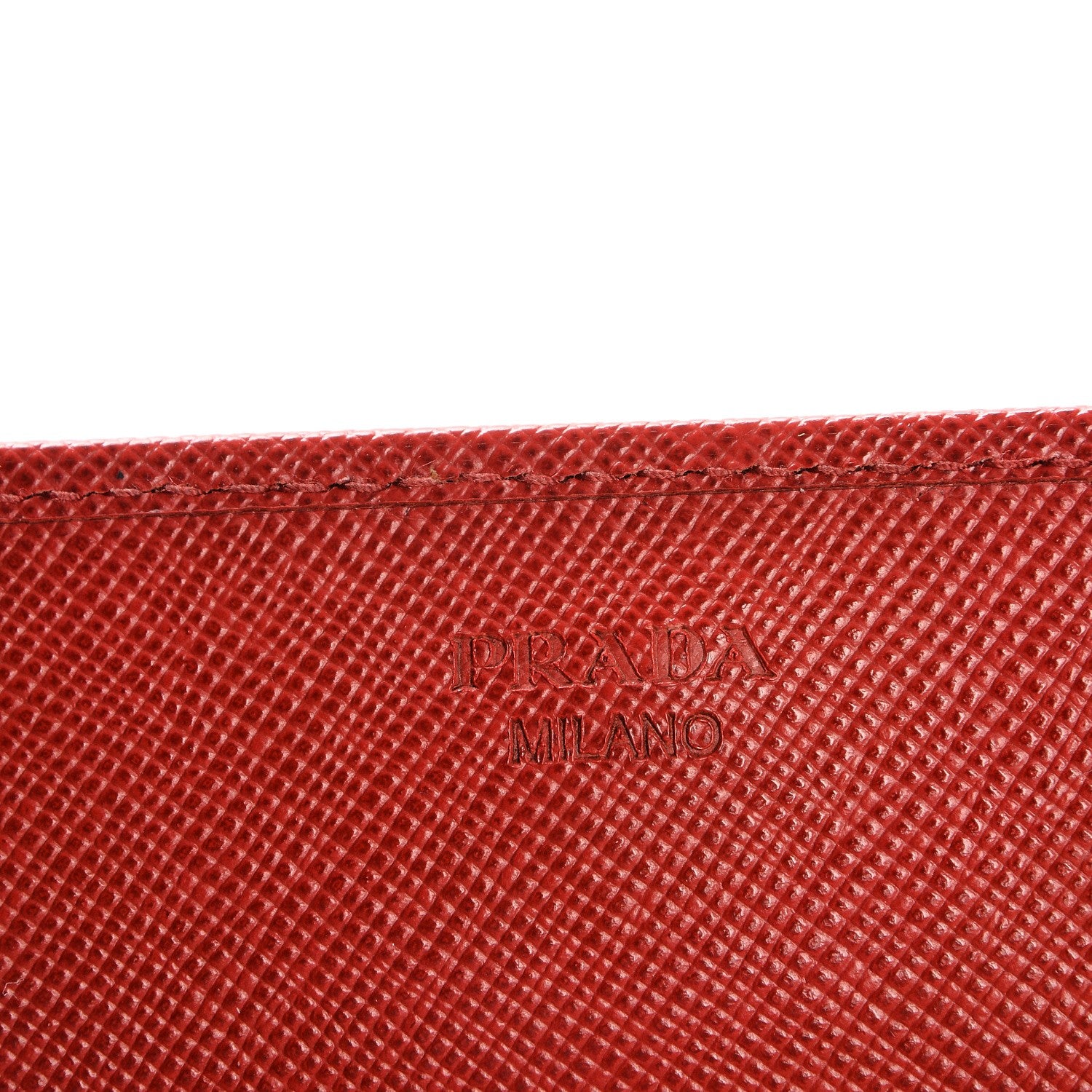 Prada Saffiano Metal Oro Chain Wallet Fuoco 6 of 9