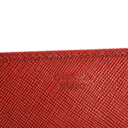 Prada Saffiano Metal Oro Chain Wallet Fuoco 6 of 9