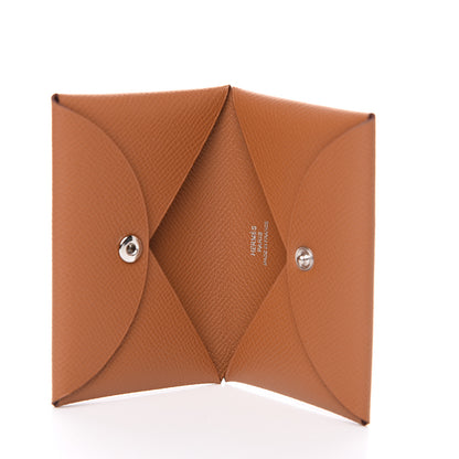 Hermes Epsom Calvi Card Case Gold 4 of 7