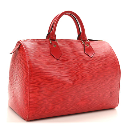 Louis Vuitton Epi Speedy 30 Castillan Red 3 of 13