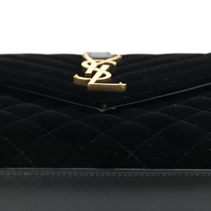 Saint Laurent Velvet Tri-Quilt Monogram Medium College Bag Black 14 of 14
