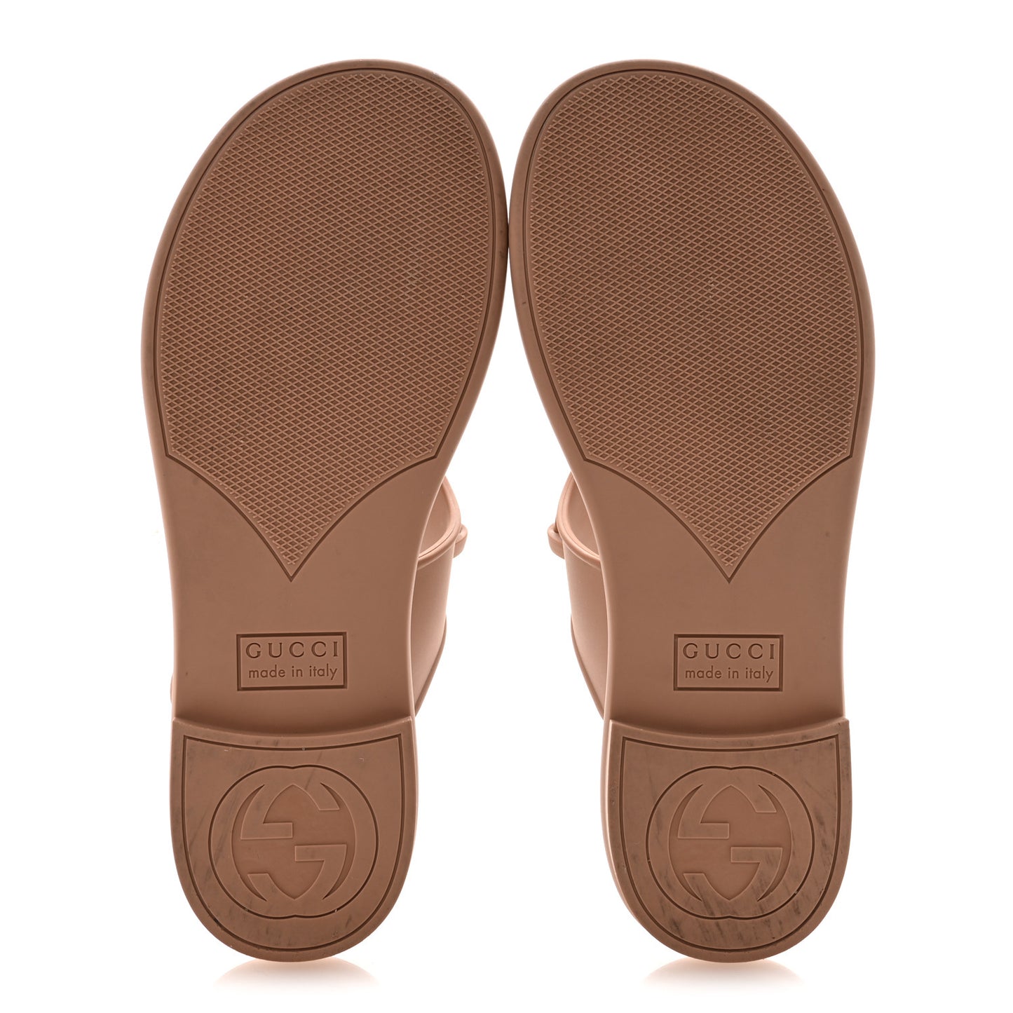 Rubber Womens Horsebit Thong Sandals 36 Vintage Camel