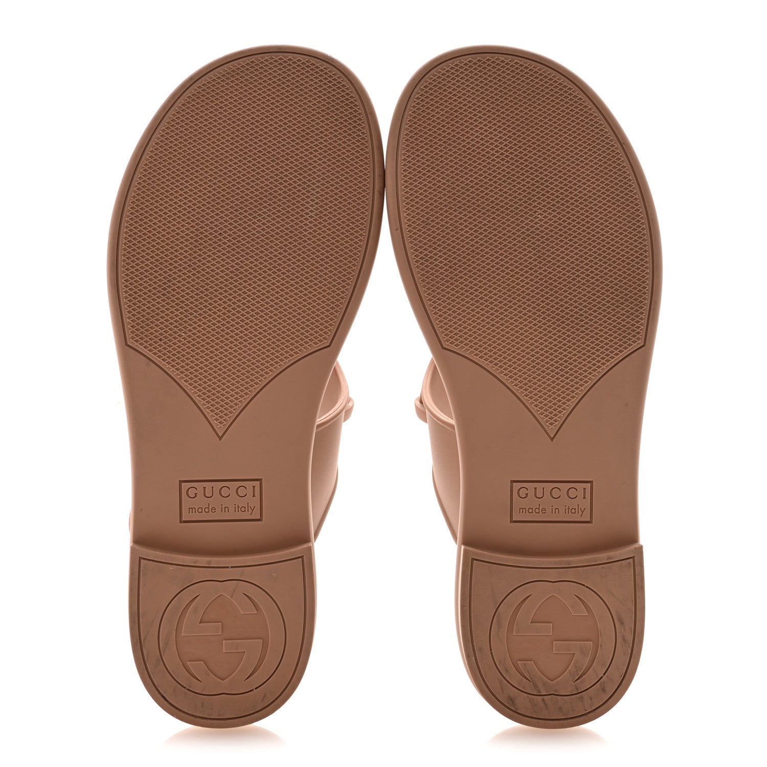 Gucci Rubber Womens Horsebit Thong Sandals 36 Vintage Camel 6 of 8