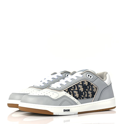 Christian Dior Smooth Calfskin Jacquard Oblique Mens B27 Low Top Sneakers 42.5 Beige Blue 3 of 8