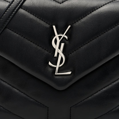 Saint Laurent Calfskin Y Quilted Monogram Toy Loulou Crossbody Bag Black 7 of 9