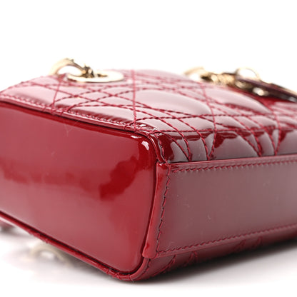 Christian Dior Patent Cannage Micro Lady D-Joy Rouge Ceris 9 of 10