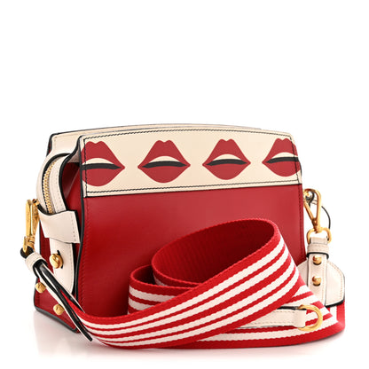 Prada City Calf Saffiano Esplanade Crossbody Bag Fuoco White 3 of 15