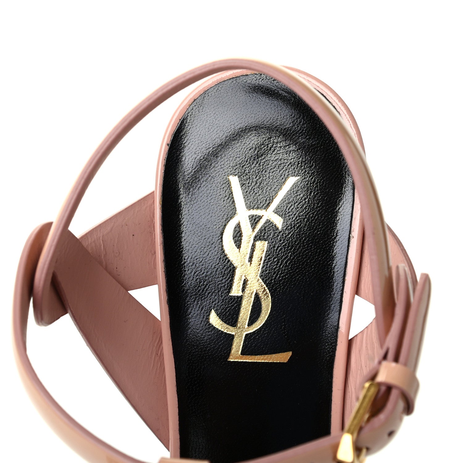 Saint Laurent Patent Tribute 75 Platform Sandals 38 Pale Pink 7 of 9