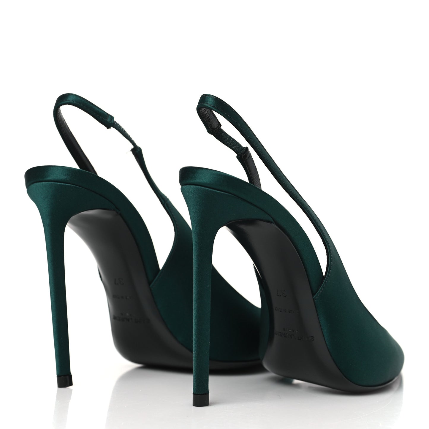 Crepe Satin Zoe 105 Slingback Pump 37 Dorian Green