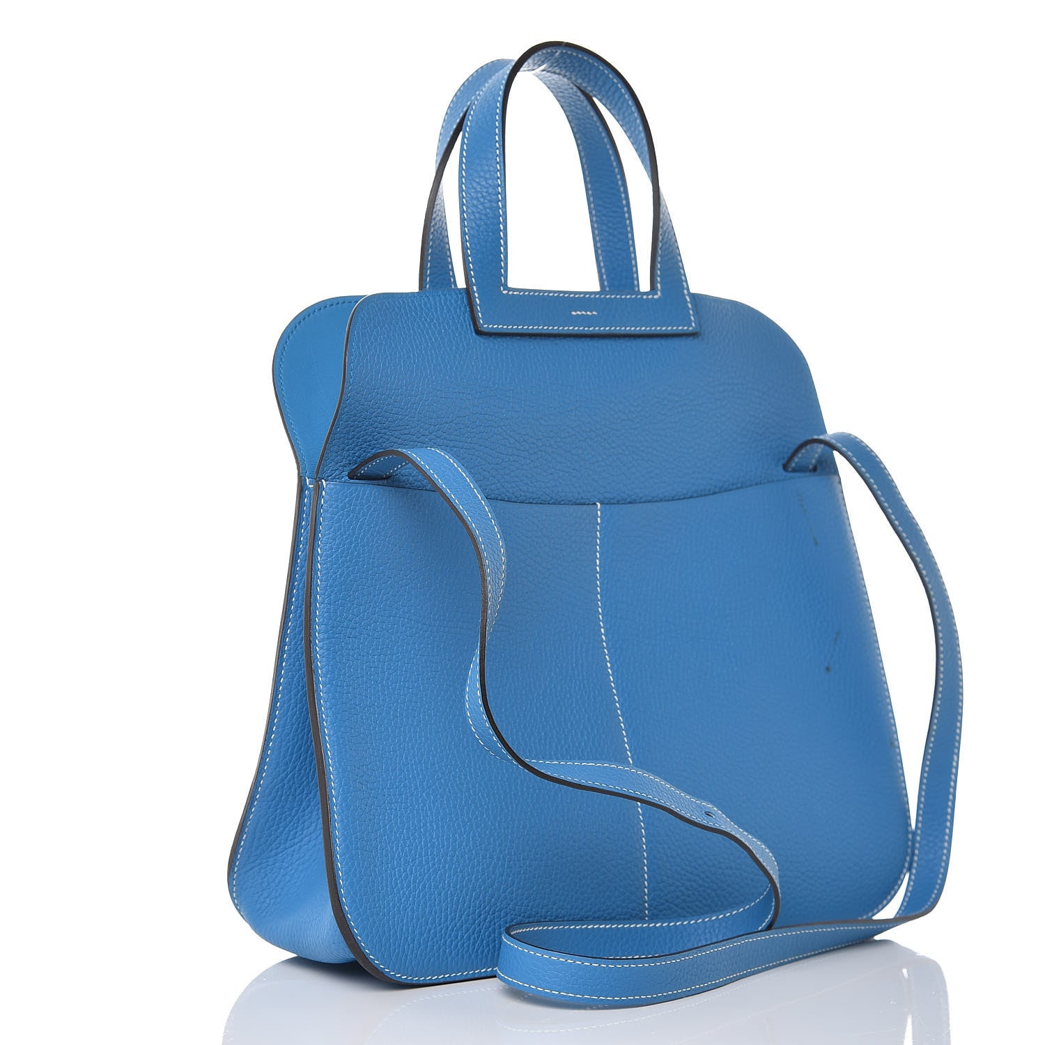 Hermes Taurillon Clemence Halzan 31 GM Bleu Zanzibar 356907