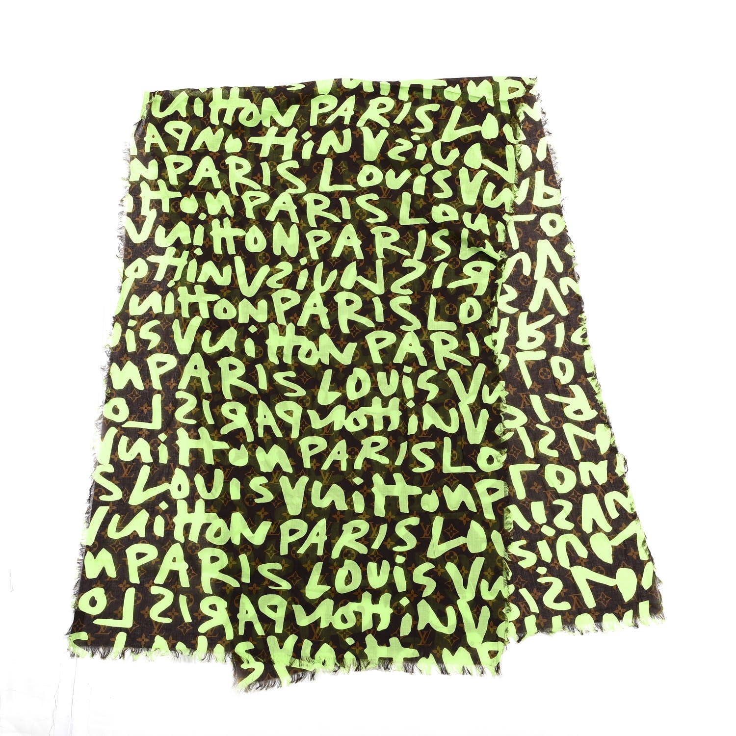 Louis Vuitton Cotton Graffiti Pareo Green 3 of 3
