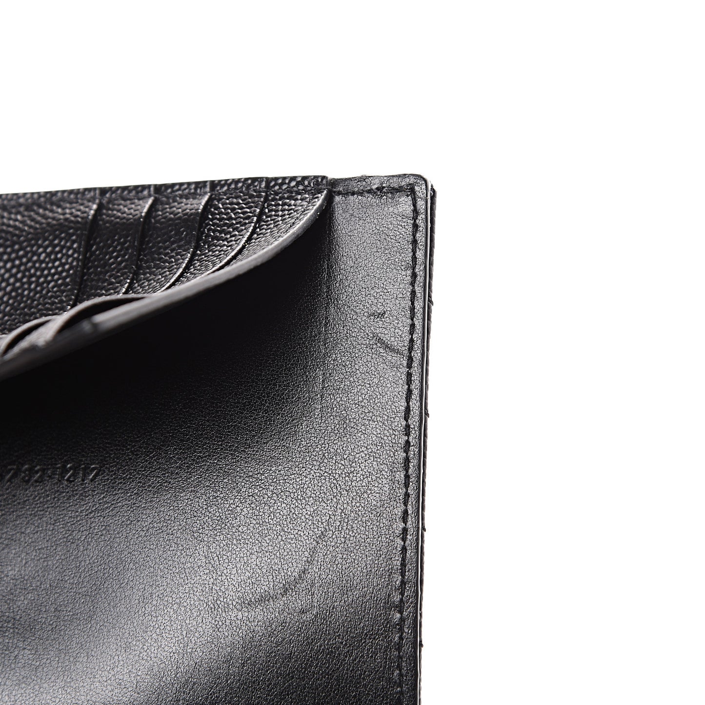 Grain De Poudre Matelasse Chevron Small Monogram Passport Case Black