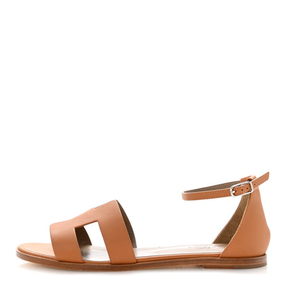Hermes Calfskin Santorini Sandals 40 Naturel 1 of 10