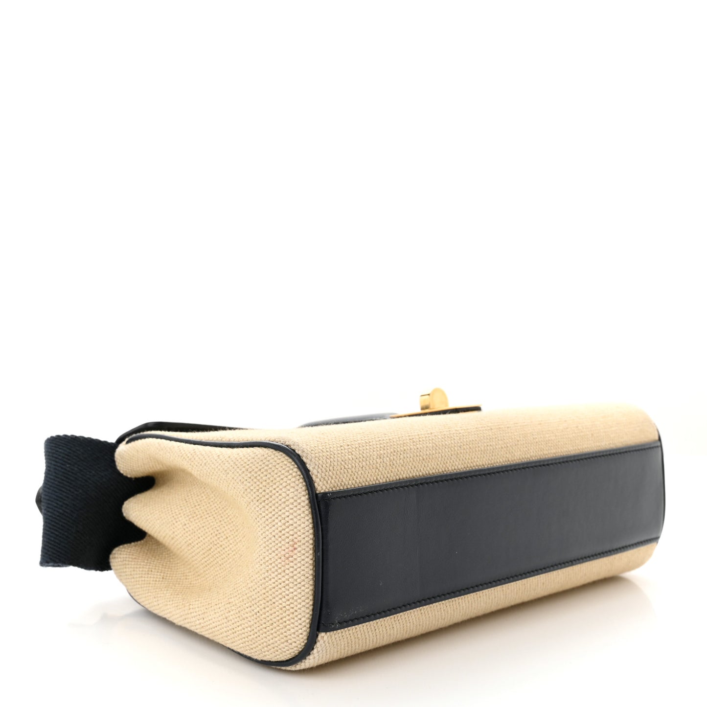 Canvas Calfskin Teen Soft 16 Shoulder Bag Vanilla Navy