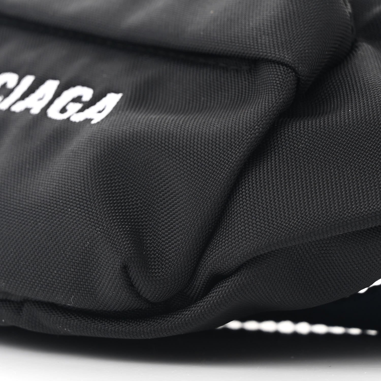 Balenciaga Sport Nylon Logo Embroidered Wheel Belt Bag Black White