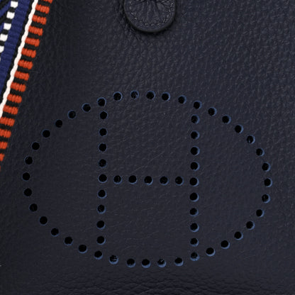 Hermes Taurillon Clemence Amazone Sangle Cavale Evelyne TPM Bleu Nuit Bleu Encre Cuivre 8 of 11