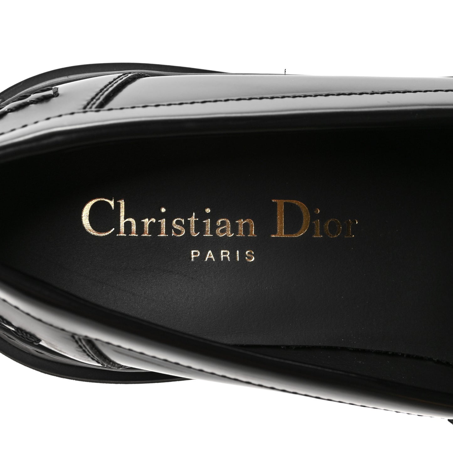 Brushed Calfskin Dior Code Lug Sole Platform 35mm Loafers 36 Black