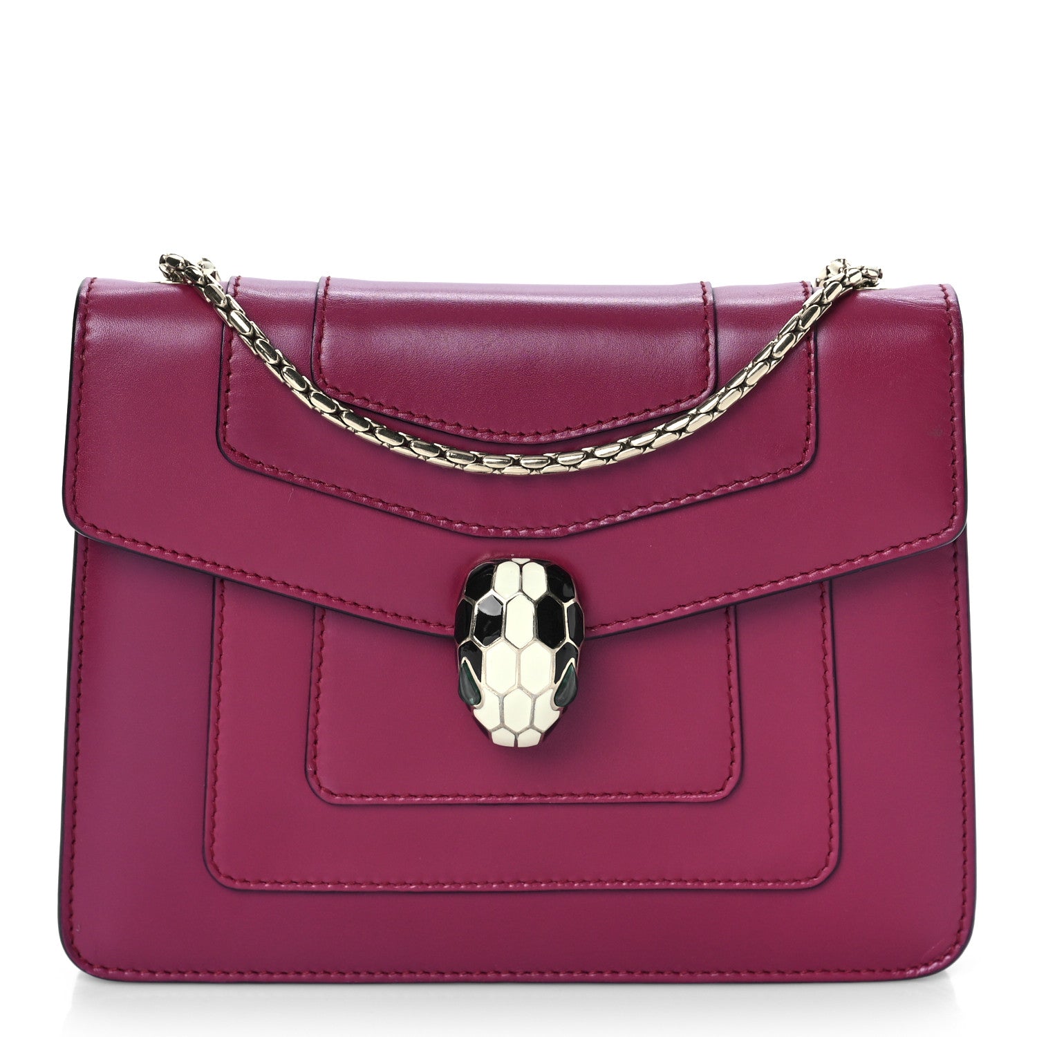 Bulgari Calfskin Serpenti Forever Crossbody Bag Plum 3 of 12