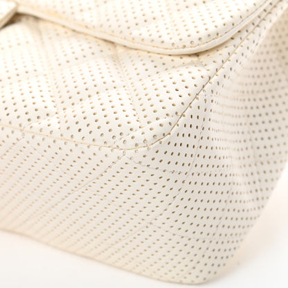 Chanel Lambskin Perforated Jumbo Single Flap White 10 of 13